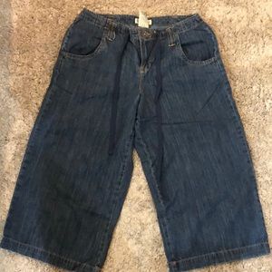 Faded Glory size 6 denim cropped wide leg pants